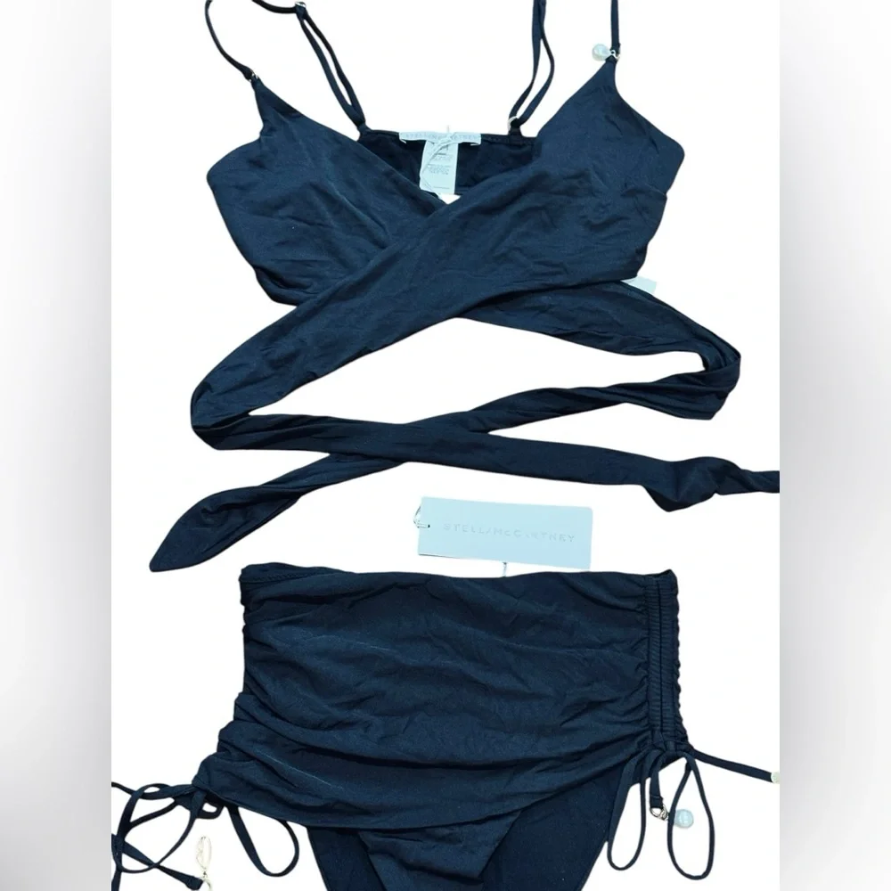 STELLA MCCARTNEY***Black Wrap- Around Bikini Set***Small $378 - Picture 3 of 5